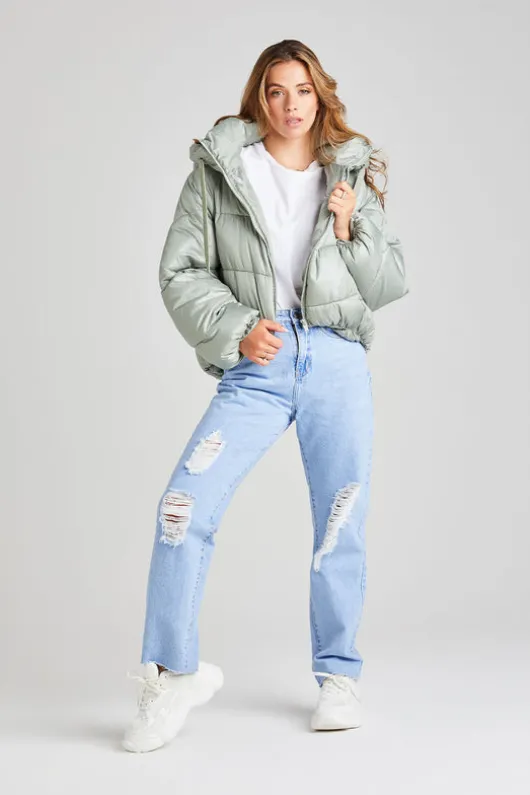 Alps Crop Hooded Puffer Coat