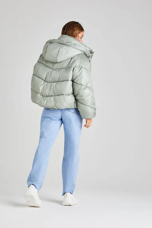 Alps Crop Hooded Puffer Coat