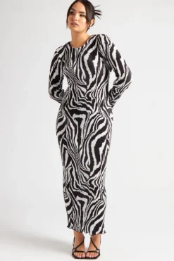 Animal Plisse Maxi Dress