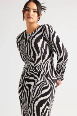 Animal Plisse Maxi Dress