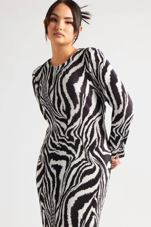 Animal Plisse Maxi Dress