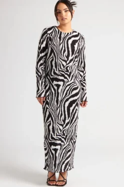 Animal Plisse Maxi Dress