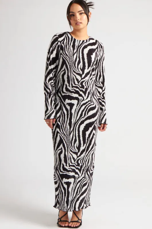 Animal Plisse Maxi Dress