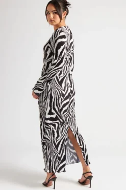Animal Plisse Maxi Dress