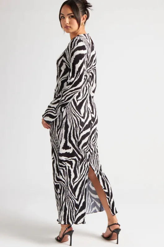 Animal Plisse Maxi Dress