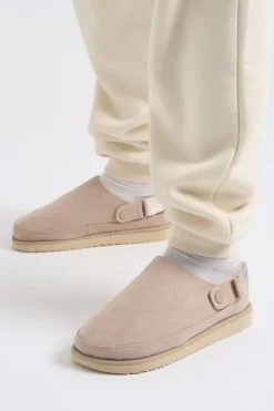 Beige Chunky Sling Back Clogs