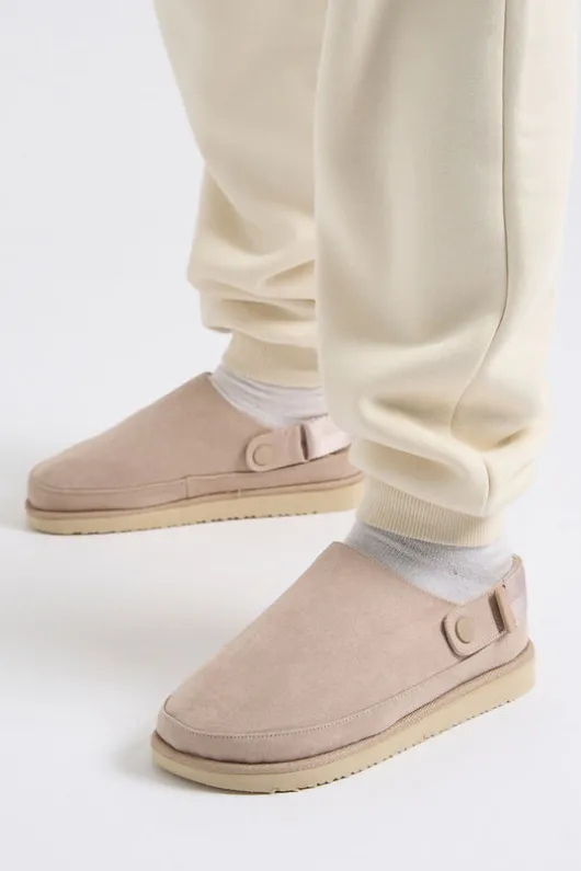 Beige Chunky Sling Back Clogs