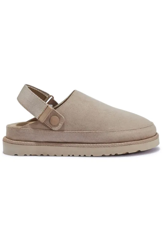 Beige Chunky Sling Back Clogs