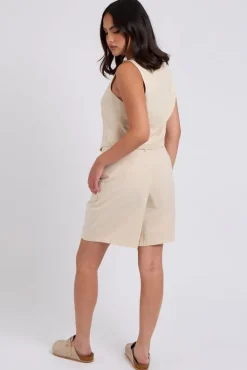 Beige Linen Blend Waistcoat