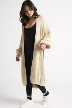 Beige Longline Cardigan