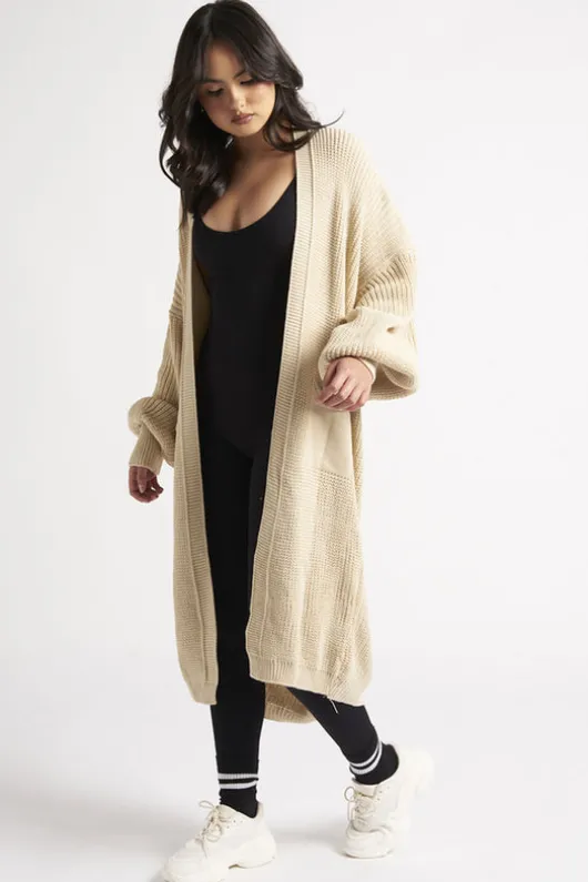 Beige Longline Cardigan