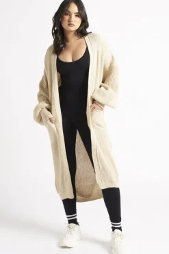 Beige Longline Cardigan