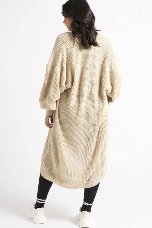 Beige Longline Cardigan