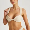 Beige Textured Ribbed Bikini Bottoms
