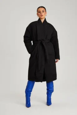 Black Belted Puffer Jacket