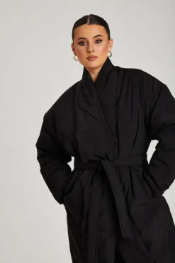 Black Belted Puffer Jacket