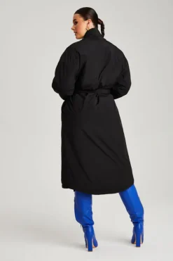 Black Belted Puffer Jacket