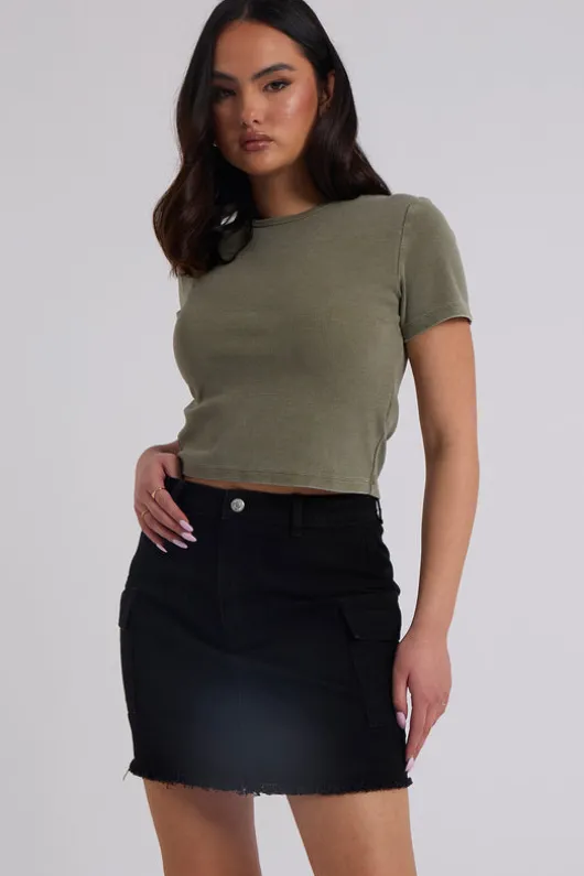 Black Cara Cargo Mini Skirt