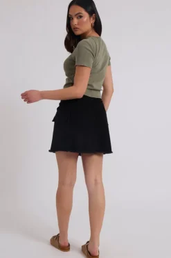 Black Cara Cargo Mini Skirt