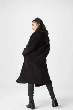 Black Chelsea Longline Teddy Borg Jacket