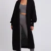 Black Chunky Longline Cardigan