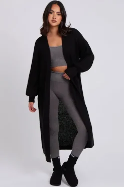 Black Chunky Longline Cardigan