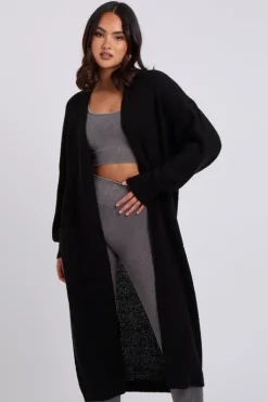 Black Chunky Longline Cardigan