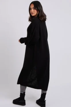 Black Chunky Longline Cardigan
