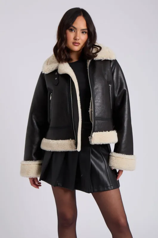 Black Cropped Bonded Jacket
