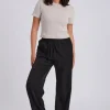 Black Drawstring Wide Leg Trousers