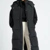 Black Longline Puffer Gilet