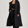 Black Longline Quilted Belted Jacket