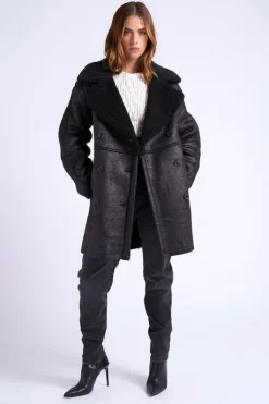 Black Mid Length Bonded Coat