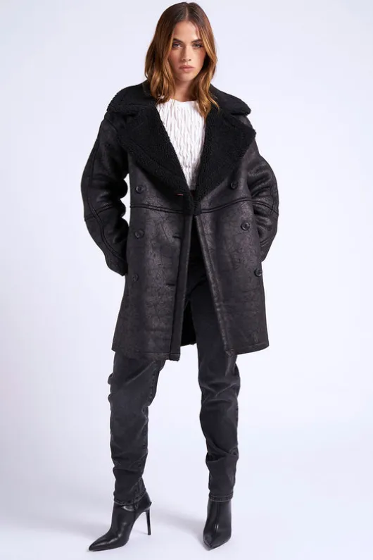 Black Mid Length Bonded Coat