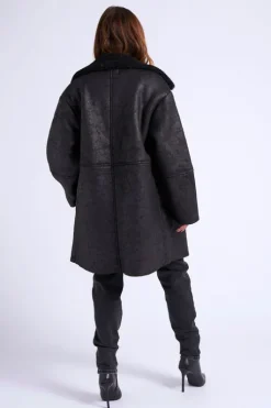 Black Mid Length Bonded Coat