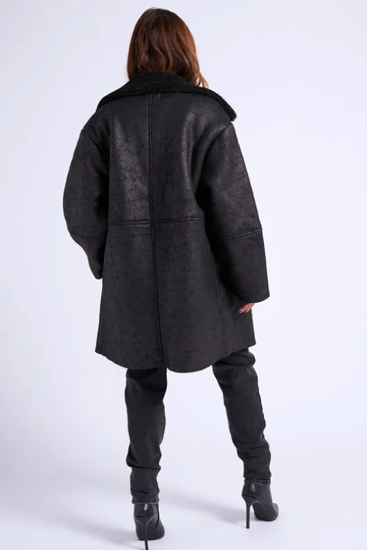 Black Mid Length Bonded Coat