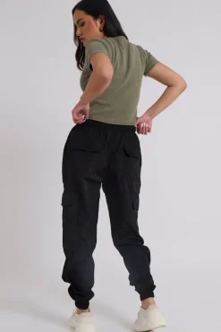 Black Parachute Cargo Trouser | Urban Bliss clothing