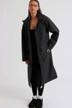 Black Rubberised Raincoat