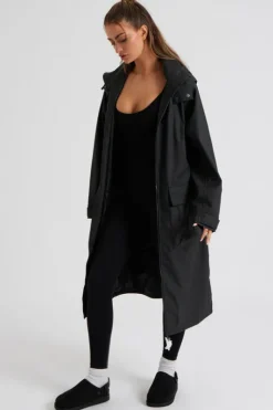 Black Rubberised Raincoat
