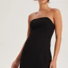 Black Strapless Tailored Dress | Urban Bliss clothing