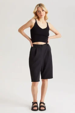 Black Tailored Bermuda Short