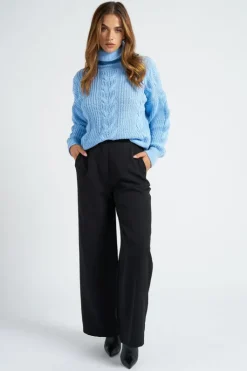 Black Tailored Wide Leg Trouser