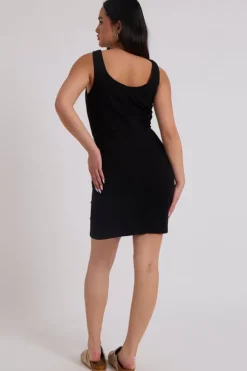 Black Toby Button Dress | Urban Bliss clothing