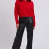 Black Wide Leg PU Trouser