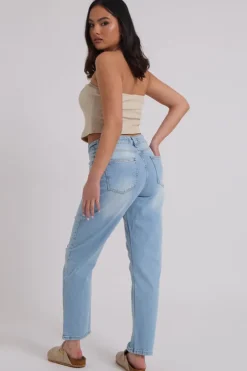 Bleach Ripped Mom Jean