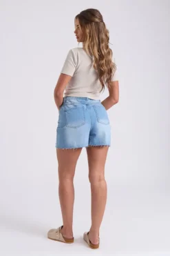 Bleach Ripped Mom Short