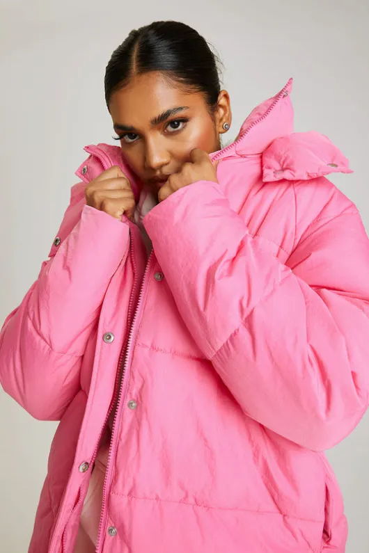 Bright Pink Puffer Jacket