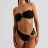 Bubble Texture Gold O-Ring Bandeau Bikini Top