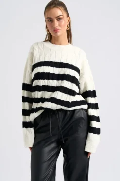 Cable Knit Stripe Jumper