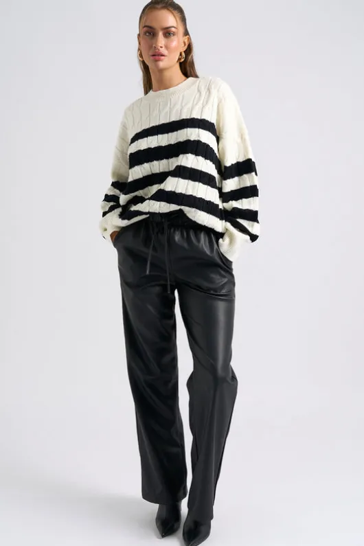Cable Knit Stripe Jumper